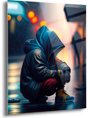 Shiny Art Yalnız Adam Cam Tablo - MOD035