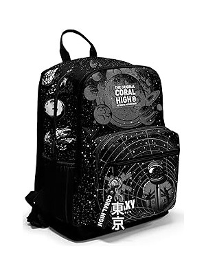 Indispensablely Coral High Dört Bölmeli Siyah Galaxy Ortaokul Çantası - Erkek Çocuk