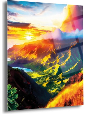 Shiny Art Gün Batımı Cam Tablo - MOD007