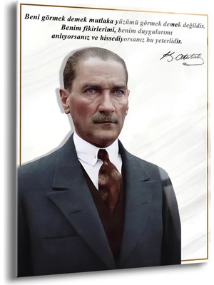 Shiny Art Atatürk Portre Cam Tablo - ATA104