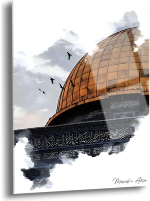 Shiny Art Mescid-I Aksa Islami Cam Tablo - ISL027