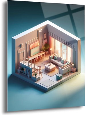 Shiny Art Minimal Ev Cam Tablo - MOD049