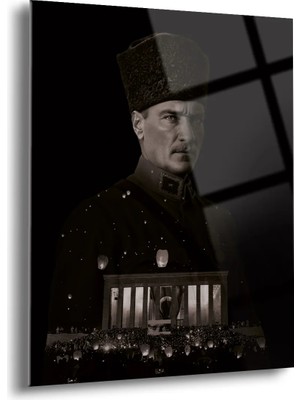 Shiny Art Atatürk Portre Cam Tablo - ATA092