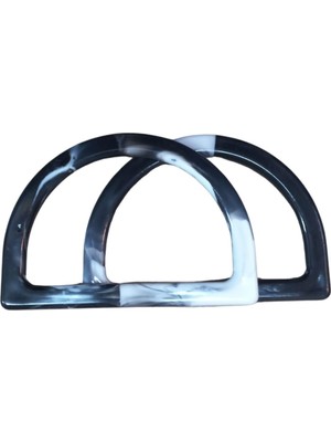 Popüler Sepet Çanta Sapı D Model Siyah-Beyaz 12,5 cm