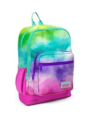 Indispensablely Coral High Rengarenk Airbrush Ilkokul Günlük Sırt Çantası - Kız Çocuk