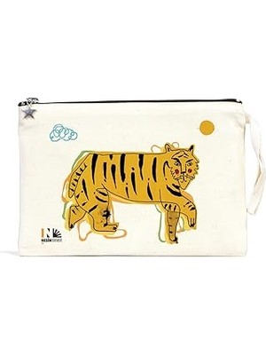 Indispensablely Nesin Astarlı Gabardin El Çantası - Kaplan