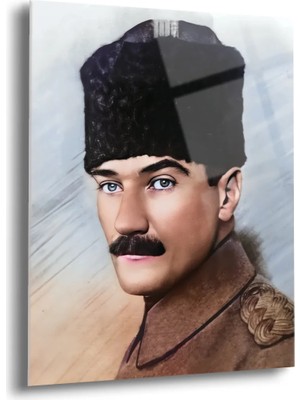 Shiny Art Atatürk Portre Cam Tablo - ATA088