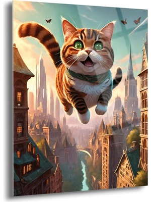 Shiny Art Mutlu Kedi Cam Tablo - MOD064