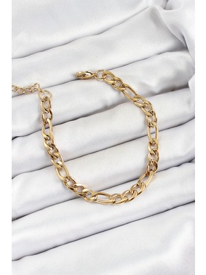 Clariss 316L Çelik Gold Renk Zincir Erkek Bileklik
