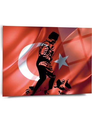 Shiny Art Atatürk Portre Cam Tablo - ATA080