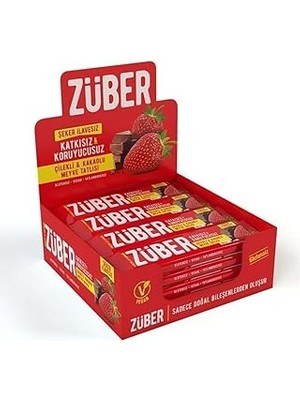 Indispensablely Züber Çilekli &amp; Kakaolu Meyveli Bar (12 x 40 Gr)