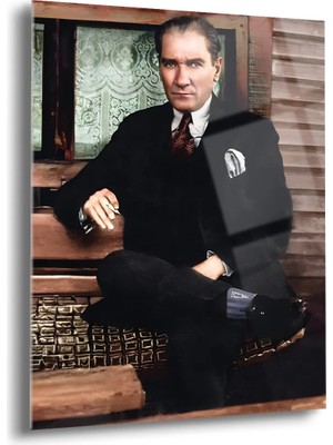 Shiny Art Atatürk Portre Cam Tablo - ATA025