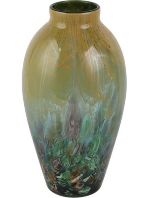 Vitale Cam Tavuskuşu Küp/vazo 19X19X35CM