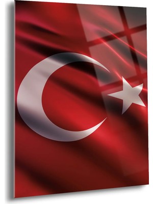 Shiny Art Türk Bayrağı Cam Tablo - ATA108