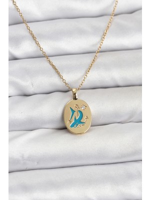 Eco Lounge 316L Çelik Zincir Gold Renk Shark Figür Kadın Kolye