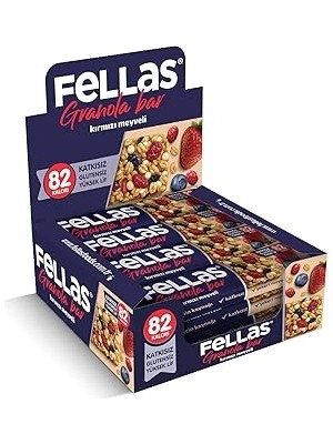 Indispensablely Fellas Granola Bar Kırmızı Meyveli, 23 Gram, 12 Adet