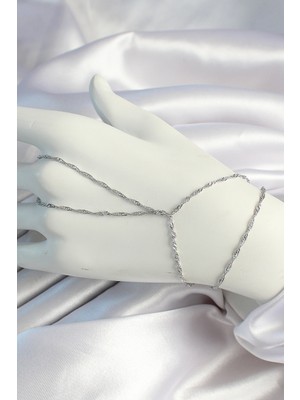 Clariss Pirinç Gümüş Renk Esnek Burgu Zincirli Şahmeran