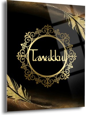 Shiny Art Tavakkul Yazılı Islami Cam Tablo - ISL036
