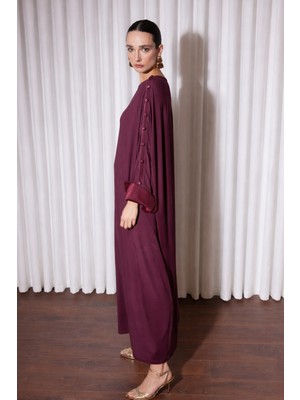 Missemramiss Sovena Yarasa Kol Elbise 5354 Bordo
