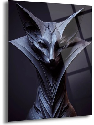 Shiny Art Antropometrik Kedi Cam Tablo - MOD091