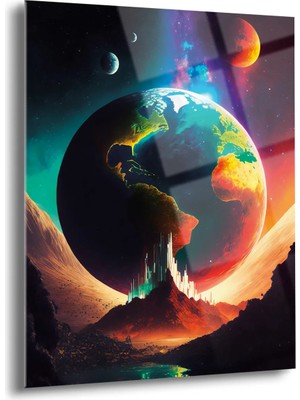 Shiny Art Gezegenler Cam Tablo - MOD042