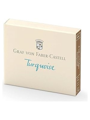 Indispensablely Graf Von Faber-Castell Kartuş, 6’lı, Turkuaz Renk, Silinmez Suya Dayanıklı, Işığa Karşı Dirençli