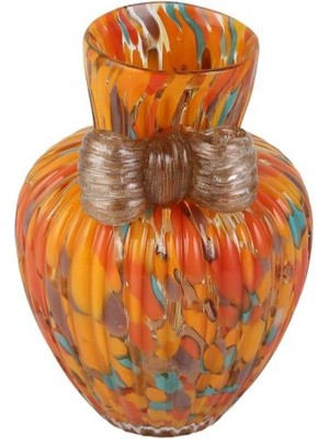 Vitale Cam Turuncu Fiyonk Vazo 14X14X21CM