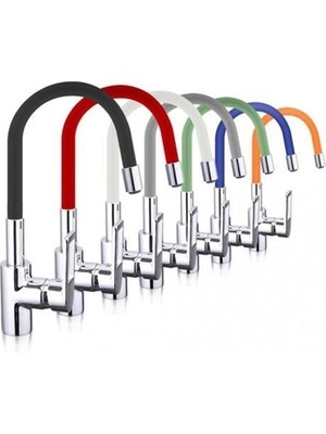 Eco Lounge Esnek Kıvrılabilir Renkli Silikon Oynar Başlıklı Musluk Bataryası Başlığı Kubar