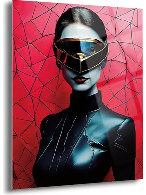 Shiny Art Fütüristik Kadın Cam Tablo - MOD072