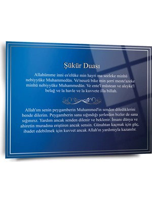 Shiny Art Şükür Duası Yazılı Cam Tablo - ISL092