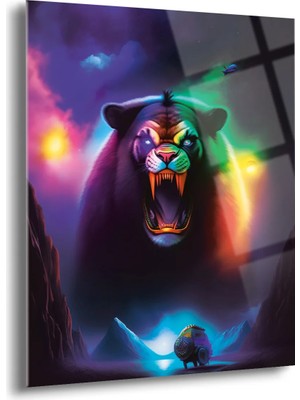 Shiny Art Renkli Güç Silüeti Cam Tablo - MOD002