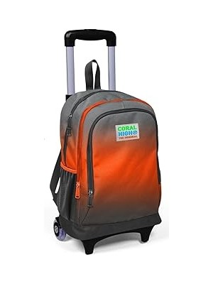 Indispensablely Coral High Işıklı Tekerlekli Gradyan Çekçek Okul Seyahat Çantası Kız Erkek Çocuk Siyah Turunc
