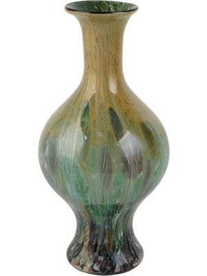 Vitale Cam Tavuskuşu Vazo 19X19X40CM