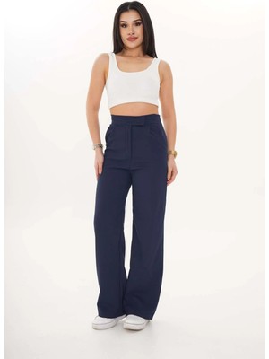 Nuvin Cırt Kapama Straight Fıt Kumaş Pantolon %100 Pamuk