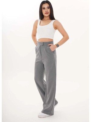 Nuvin Cırt Kapama Straight Fıt Kumaş Pantolon %100 Pamuk