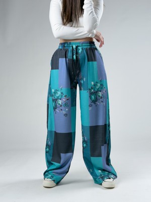 Cocopelli Okyanus Kadın Patchwork Oversize Pantolon COC2948