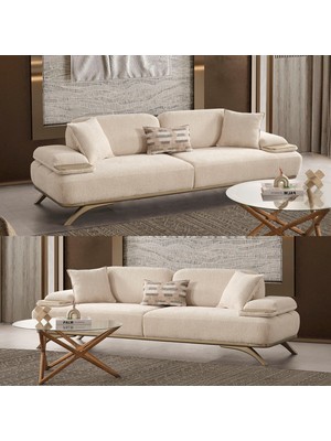 Eymense Vera Koltuk Takımı 3+3 Krem