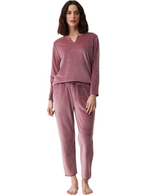 Penye Mood Catherine's Kadın Pembe Pijama Takım C2606