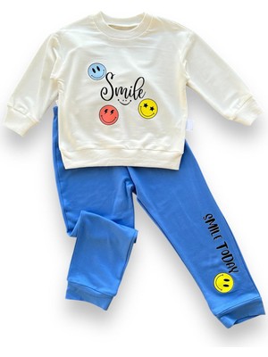 Diji Baby 6-9-12-18 Ay Emoje Baskılı Pamuk Penye Kumaş Erkek Bebek Takımı