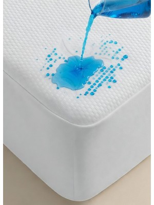 Geus Halı Bambu Kumaş Sıvı Geçirmez Ultra Sessiz Örme Kumaş Full Fitted Yatak Alez Yatak Koruyucu