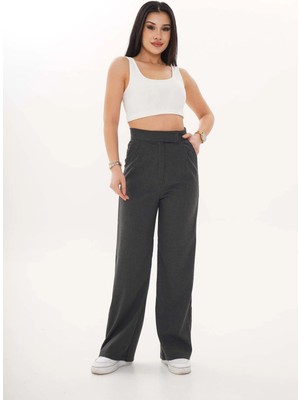 Nuvin Cırt Kapama Straight Fıt Kumaş Pantolon %100 Pamuk