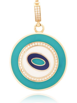 Berk Mücevherat 14 Ayar Altın Nazar Mineli Taşlı Kolye Ucu