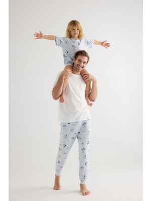 Syah Erkek Çocuk Pamuklu Kısa Kollu Şortlu Pijama Takımı