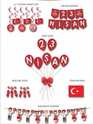Düvenci Ticaret 23 Nisan Bayram Ulusal Eğemenlik Çocuk Bayramı Süsleri