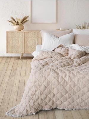 İyi Geceler İstanbul Atlas %100 Pamuklu Çift Kişilik Müslin  Yatak Örtüsü ve Yorgan Seti