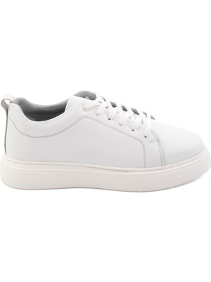 Bambi Beyaz Hakiki Deri Erkek Sneaker E01082102043