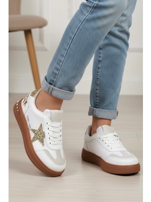 Prokids Işıltılı Yıldız Detaylı: Yüksek Tabanlı Şık Kız Çocuk Sneaker