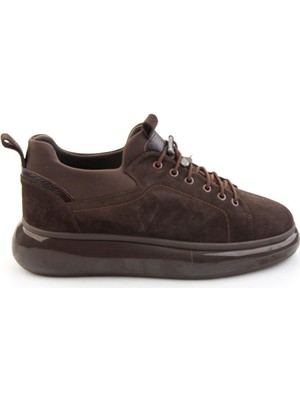 Bambi Kahve Hakiki Deri Erkek Sneaker E01401083202