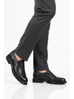 Ayakmod Premium Siyah Hakiki Deri Anatomik Erkek Klasik Ayakkabı 2074 M