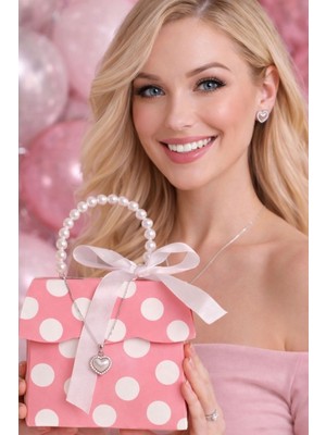 Koni Club Kadın Kalpli Kolye ve Küpe Seti Silver